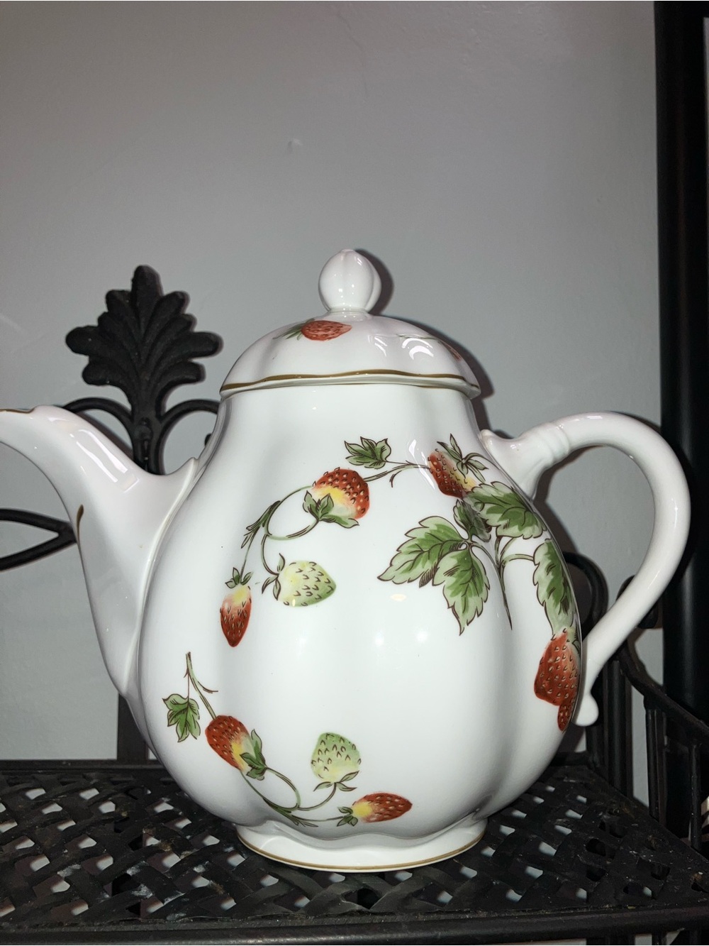 Vintage Coalport Strawberry Bone China Teapot